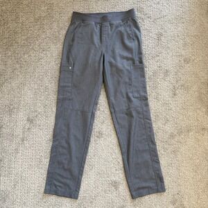 FIGS Technical Womens Small Charcoal Gray Cargo Scrub Pants Straight Leg Medical